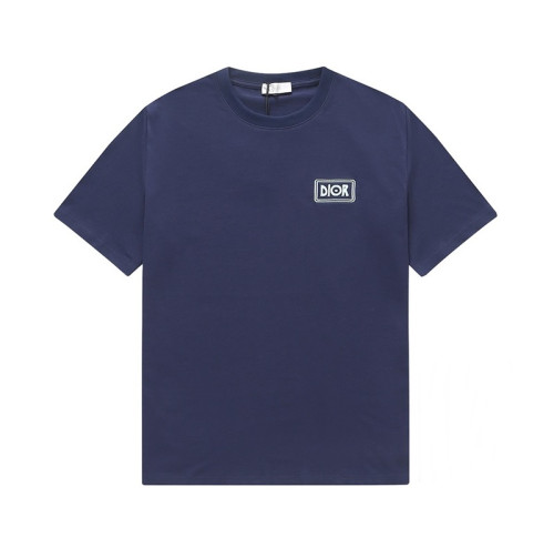 디올 남성 네이비 크루넥 반팔티 - Mens Navy Tshirts - dio01987x