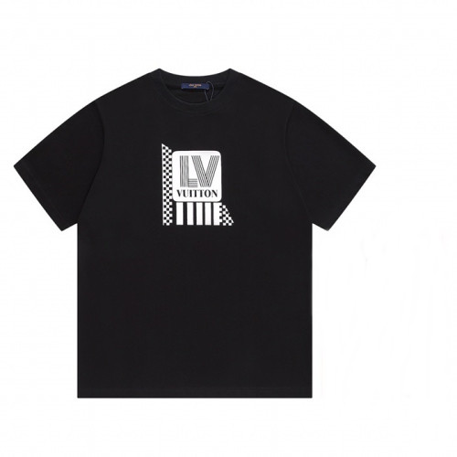 루이비통 남성 블랙 크루넥 반팔티 - Mens Black Tshirts - lou05110x