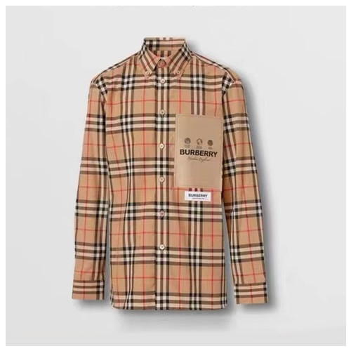 버버리 남성 클래식 카멜 셔츠 - Mens Camel Tshirts - bur04470x