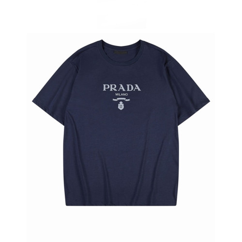 프라다 남성 크루넥 네이비 반팔티 - Mens Navy Tshirts - Pra02745x