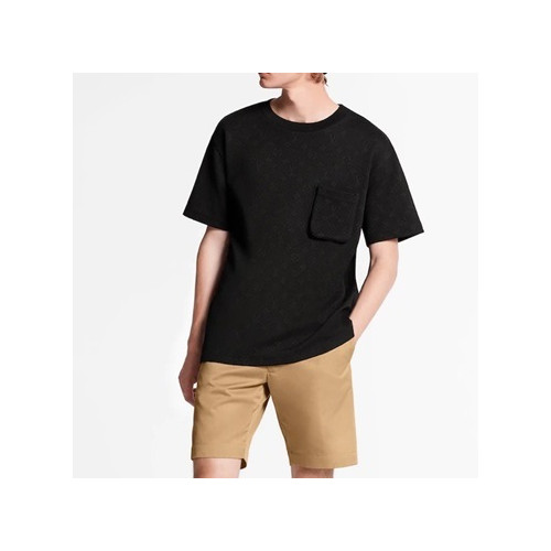 루이비통 남성 블랙 크루넥 반팔티 - Mens Black Tshirts - lou05114x