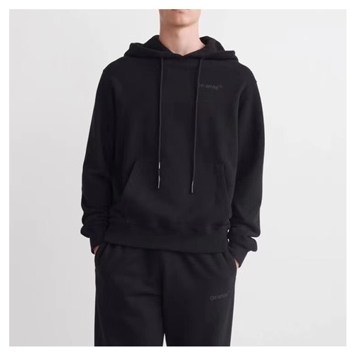 오프화이트 남성 캐쥬얼 블랙 후드티 - Mens Black Hoodie - off0841x