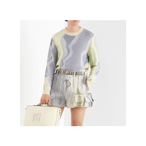 펜디 남성 트렌디 그레이 니트 - Mens Gray Sweaters - fen01281x