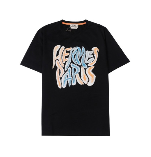 에르메스 남자 블랙 크루넥 반팔티 - Mens Black Tshirts - her0893x