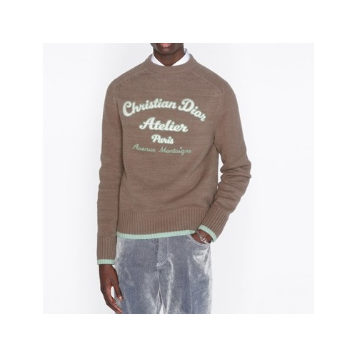 디올 남성 카멜 크루넥 스웨터 - Mens Camel Sweaters - dio02118x