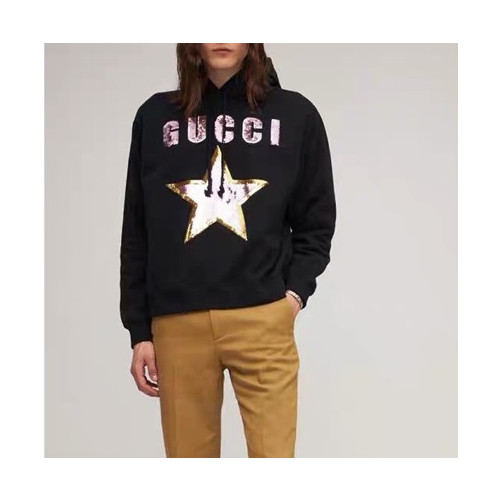 구찌 여성 트렌디 블랙 후드티 - Gucci Unisex Black Hoodie - guc5121x
