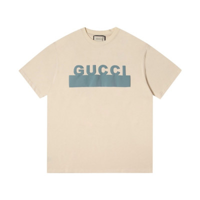 구찌 남/녀 아이보리 크루넥 반팔티 - Gucci Unisex Ivory Tshirts - guc05124x