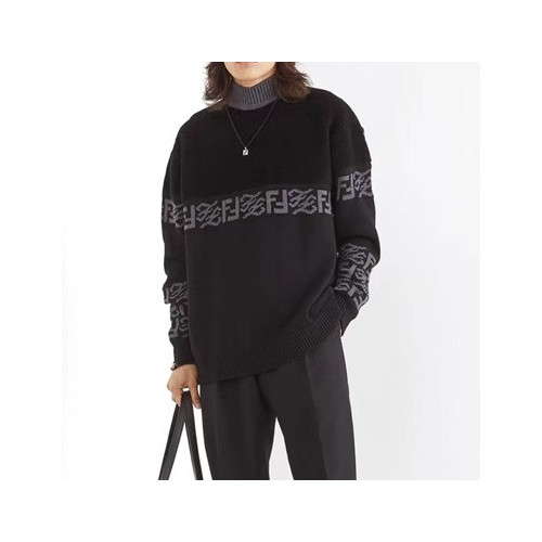 펜디 남성 트렌디 블랙 니트 - Mens Black Sweaters - fen01286x