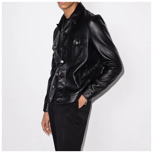 입생로랑 남성 블랙 가죽 자켓 - Mens Black Jackets - ysl0134x