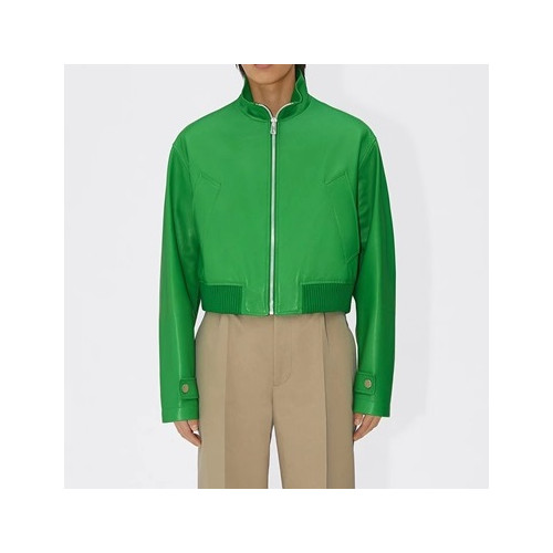 보테가 남성 그린 가죽 자켓 - Mens Green Jackets - bv0432x
