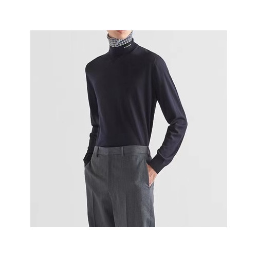 프라다 남성 터틀넥 블랙 니트 - Mens Black Knits - pra02825x