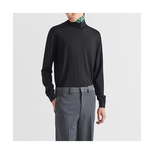 프라다 남성 터틀넥 블랙 니트 - Mens Black Knits - pra02826x