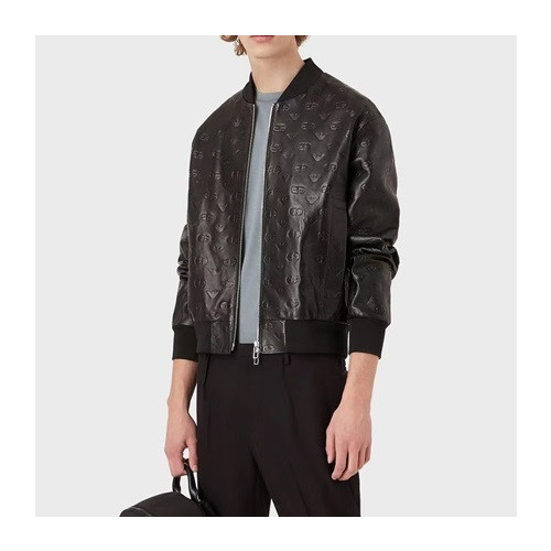 알마니 남성 블랙 가죽 자켓 - Armani Mens Black Jackets - arm0918x