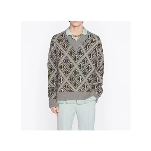 디올 남성 크루넥 그레이 스웨터 - Dior Mens Gray Sweaters - dio02149x