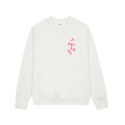 아미 남/녀 크루넥 화이트 맨투맨 - Ami Unisex White Tshirts - ami0303x