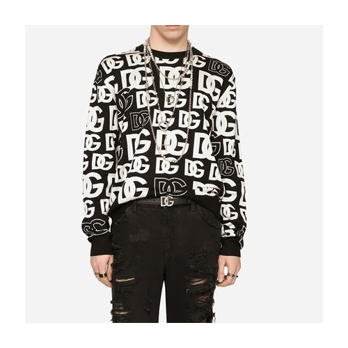 돌체앤가바나 남성 블랙 크루넥 니트 - Dolce&Gabbana Mens Black Knits - dol0359x