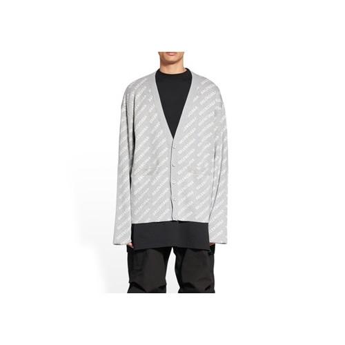 발렌시아가 남성 브이넥 가디건 - Balenciaga Mens Gray Cardigan - bal1707x