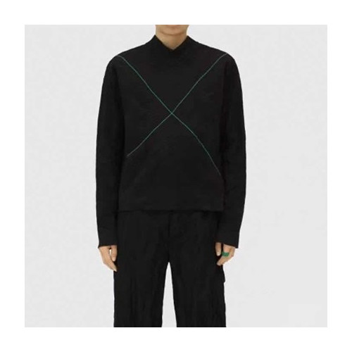 보테가 남성 블랙 브이넥 니트 - Bottega veneta Mens Black Knits - bot0434x