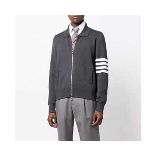 톰브라운 남성 그레이 집업 니트 - Thom Browne Mens Gray Knit - thom0626x