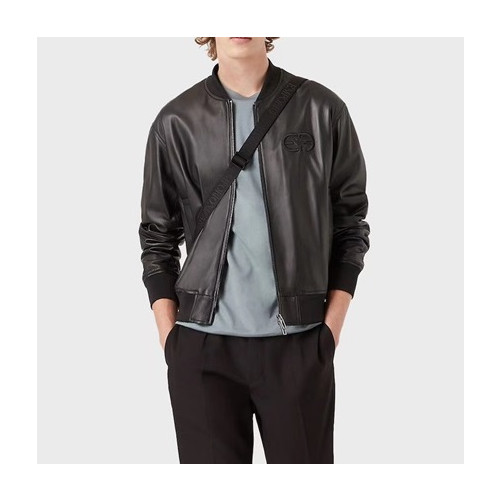 알마니 남성 블랙 가죽 자켓 - Armani Mens Black Jackets - arm0921x