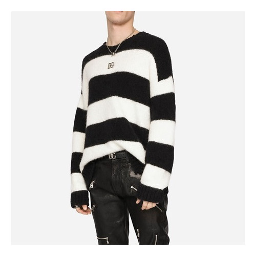 돌체앤가바나 남성 블랙 크루넥 니트 - Dolce&Gabbana Mens Black Knits - dol0360x