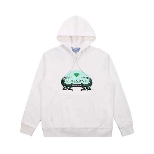프라다 남성 캐쥬얼 화이트 후드티 - Prada Mens White Hoodie - pra02855x
