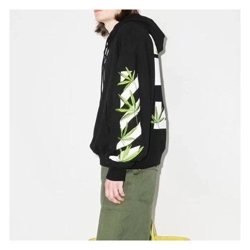 오프화이트 남성 캐쥬얼 블랙 후드티 - Off-white Mens Black Hoodie - off0858x