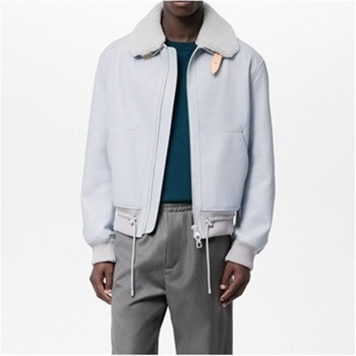 루이비통 남성 블루 가죽 자켓 - Louis vuitton Mens Blue Jackets - lou05321x