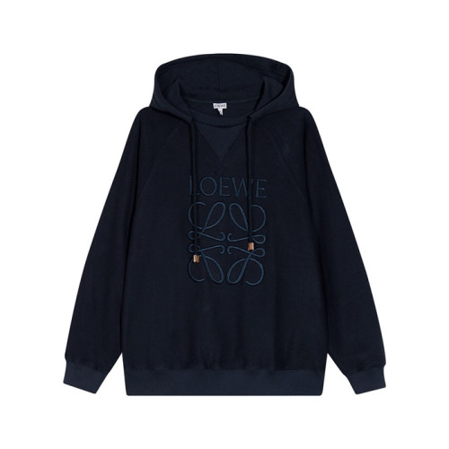 로에베 남/녀 캐쥬얼 네이비 후드티 - Loewe Unisex Navy Hoodie - loe0662x