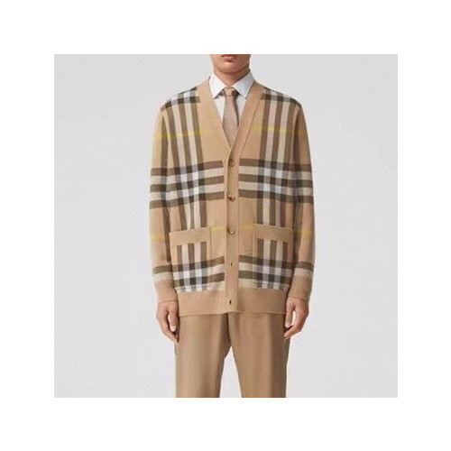 버버리 남성 브이넥 베이지 가디건 - Burberry Mens Beige Cardigan - bur04550x