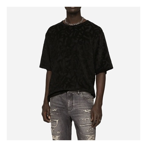 돌체앤가바나 남성 블랙 반팔티 - Dolce&Gabbana Mens Black Tshirts - dol0367x