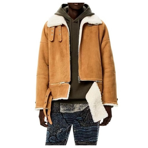 로에베 남성 카멜 가죽 자켓 - Loewe Mens Camel Jackets - loe0667x