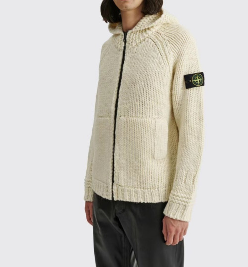 스톤아일랜드 남성 아이보리 후드티 - Stone Island Mens Ivory Hoodie - sto0516x