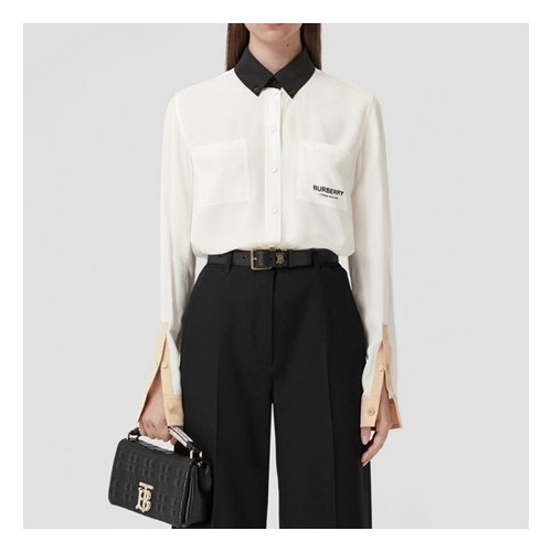 버버리 여성 화이트 셔츠 - Burberry Womens White Tshirts - bur04585x