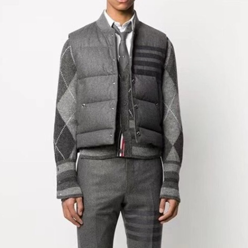 톰브라운 남성 그레이 다운 베스트 - Thom Browne Mens Gray Vest - thom0664x