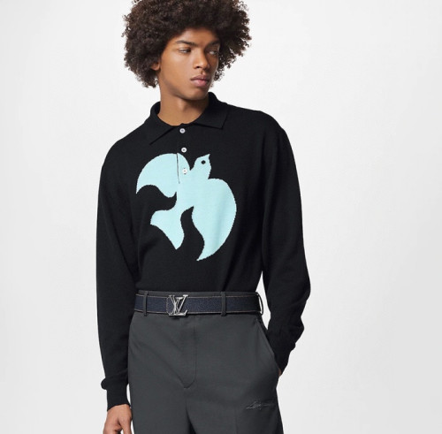 루이비통 남성 블랙 폴로 스웨터 - Louis vuitton Mens Black Sweaters - lv0011x