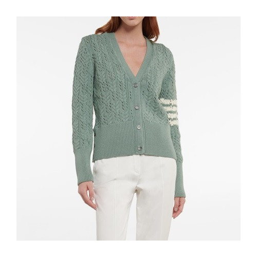 톰브라운 여성 브이넥 민트 가디건 - Thom Browne Womens Mint Cardigan - thom0668x