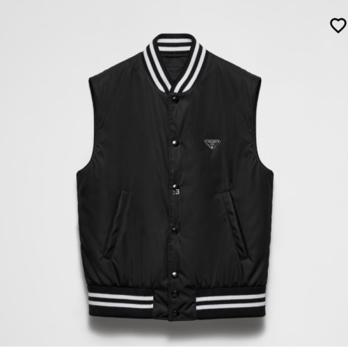 프라다 남성 블랙 리나일론 베스트 - Prada Mens Black Vest - pra02893x