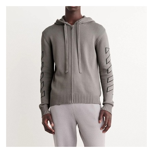 오프화이트 남성 캐쥬얼 그레이 후드티 - Off-white Mens Gray Hoodie - off0877x