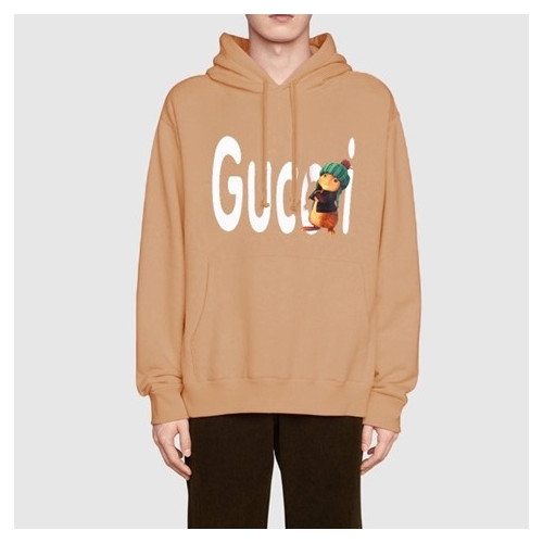 구찌 남/녀 트렌디 카멜 후드티 -  Gucci Unisex Camel Hoodie - gu0029x