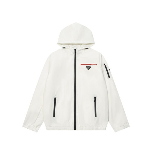 프라다 남성 화이트 후드 자켓 - Prada Mens White Jackets - pr11x