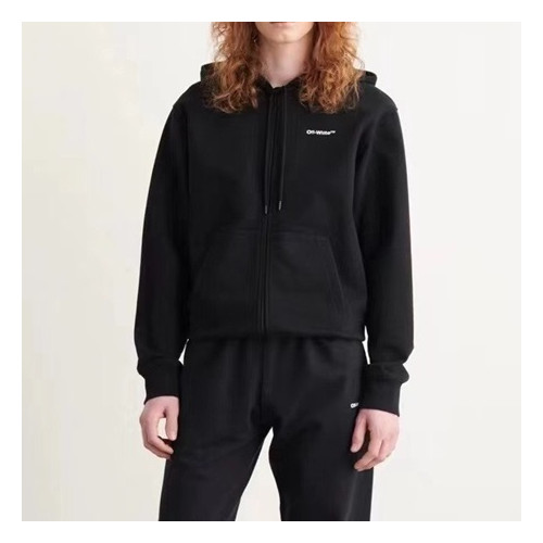 오프화이트 남성 캐쥬얼 블랙 후드티 - Off-white Mens Black Hoodie - off0879x