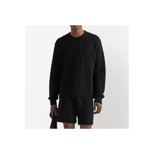 프라다 남성 크루넥 블랙 니트 - Prada Mens Black Knits - pr24x