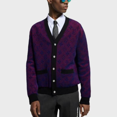 루이비통 남성 옵티컬 모노그램 가디건 - Louis vuitton Mens Optical Monogram Cardigan - lv124x