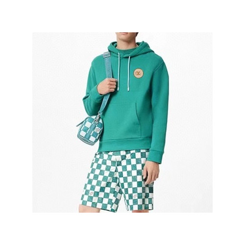 루이비통 남자 블루 후드티 - Louis vuitton Mens Blue Hoodie - lv133x