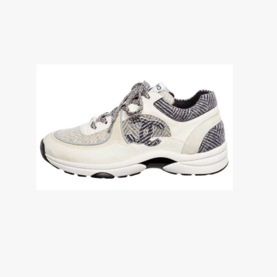 샤넬 남/녀 화이트 CC 스니커즈 - Chanel Unisex White Sneakers - ch38x