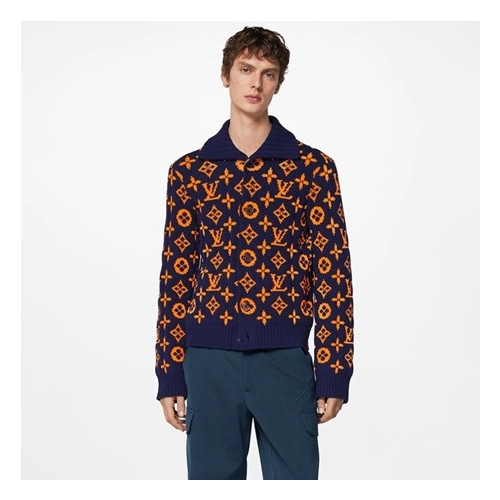 루이비통 남성 네이비 폴로 니트 - Louis vuitton Mens Navy Sweaters - lv193x