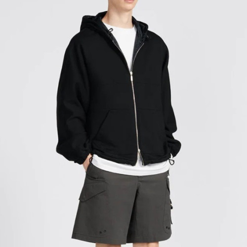 디올 남자 블랙 집업 양면 후드티 - Dior Mens Black Hoodie - di136x