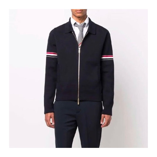 톰브라운 남성 네이비 집업 니트 - Thom Browne Mens Navy Knits - th22x