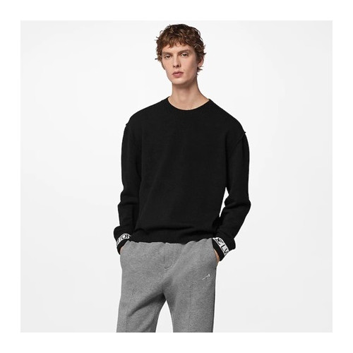 루이비통 남성 블랙 크루넥 니트 - Louis vuitton Mens Black Sweaters - lv249x